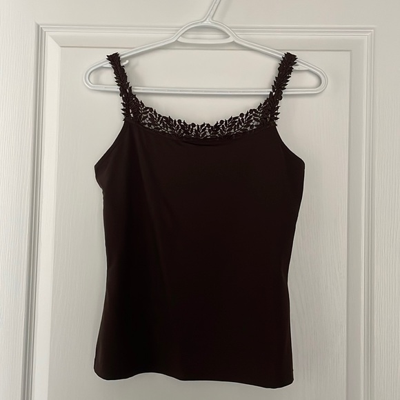 Vintage/Y2K Style Camisole with Floral Embroidered Straps - Picture 2 of 6